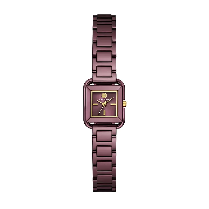 Tory Burch Kira Square Purple Dial Ladies Watch- TBW6024
